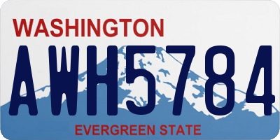 WA license plate AWH5784