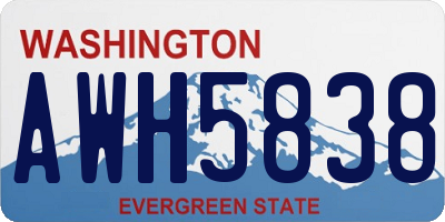 WA license plate AWH5838
