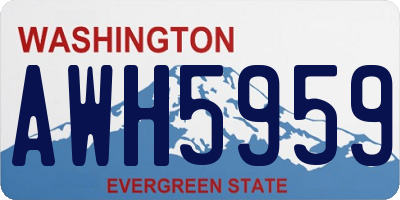 WA license plate AWH5959