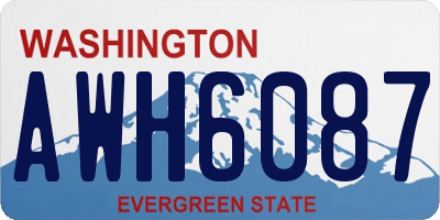 WA license plate AWH6087