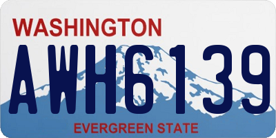 WA license plate AWH6139