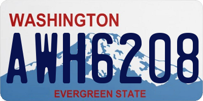 WA license plate AWH6208
