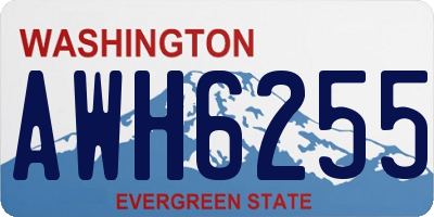 WA license plate AWH6255