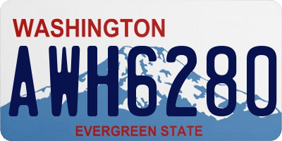 WA license plate AWH6280