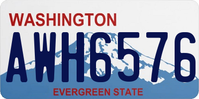 WA license plate AWH6576