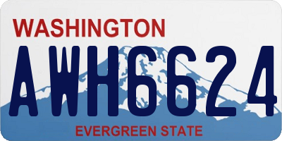 WA license plate AWH6624