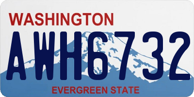 WA license plate AWH6732