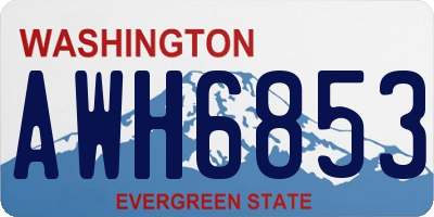 WA license plate AWH6853