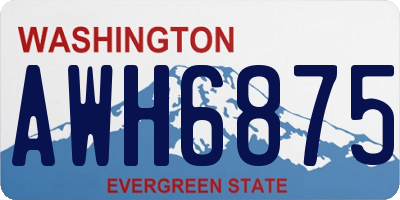 WA license plate AWH6875
