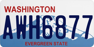 WA license plate AWH6877