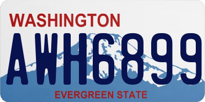 WA license plate AWH6899
