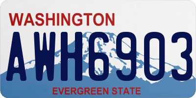 WA license plate AWH6903