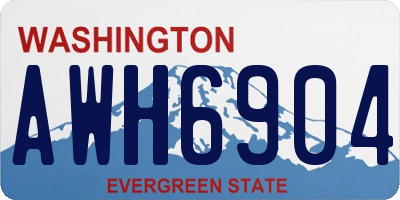 WA license plate AWH6904