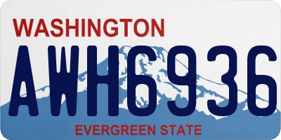 WA license plate AWH6936