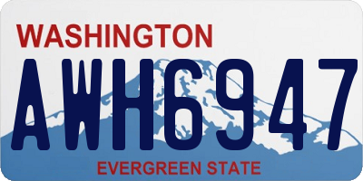 WA license plate AWH6947