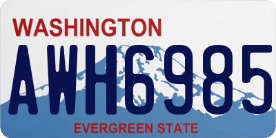 WA license plate AWH6985