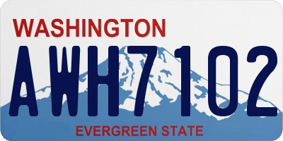 WA license plate AWH7102