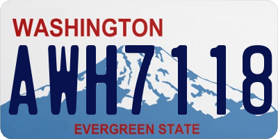 WA license plate AWH7118