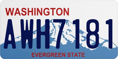 WA license plate AWH7181