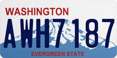WA license plate AWH7187