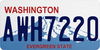 WA license plate AWH7220