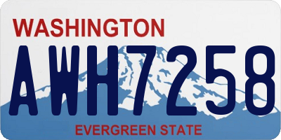 WA license plate AWH7258