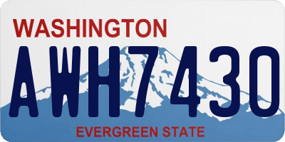 WA license plate AWH7430