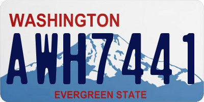 WA license plate AWH7441