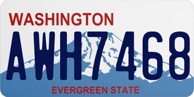 WA license plate AWH7468