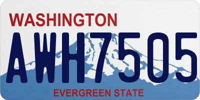 WA license plate AWH7505