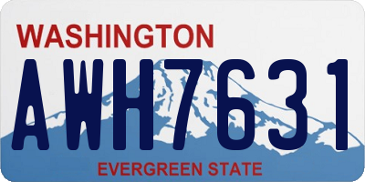 WA license plate AWH7631
