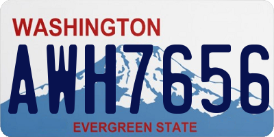 WA license plate AWH7656