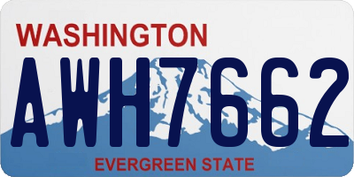 WA license plate AWH7662