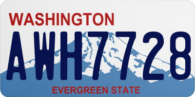 WA license plate AWH7728