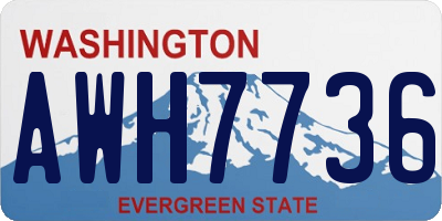 WA license plate AWH7736