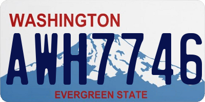 WA license plate AWH7746