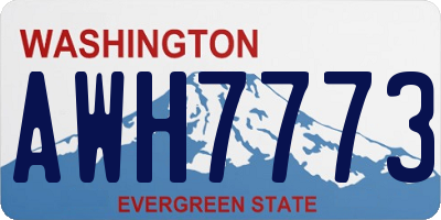 WA license plate AWH7773