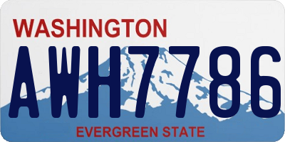 WA license plate AWH7786