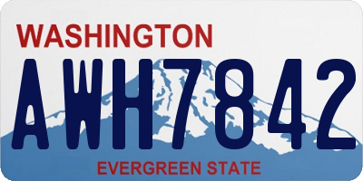 WA license plate AWH7842