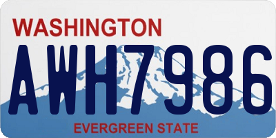 WA license plate AWH7986
