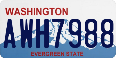 WA license plate AWH7988