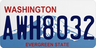 WA license plate AWH8032