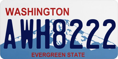 WA license plate AWH8222