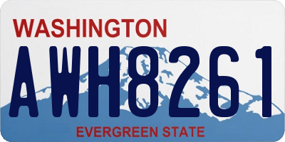 WA license plate AWH8261