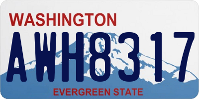 WA license plate AWH8317