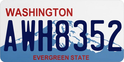 WA license plate AWH8352