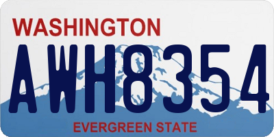 WA license plate AWH8354