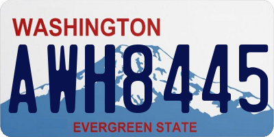 WA license plate AWH8445