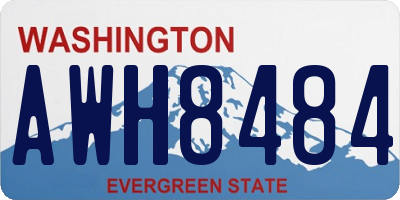 WA license plate AWH8484