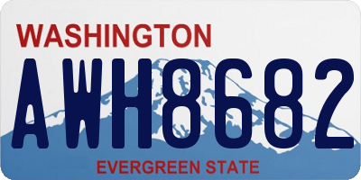 WA license plate AWH8682